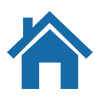 A blue house.