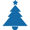 A blue Christmas tree.